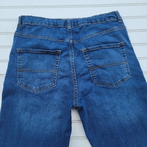 Place Boys Adjustable Waist Stretch Straight Denim Blue Jeans 30x26 Sz 14 - Picture 2 of 10